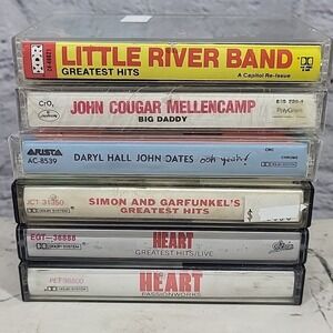 Vintage Cassette Tapes Rock Lot Mellencamp Hall And Oats Heart Little River Band